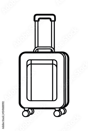 rolling suitcase travel luggage baggage icon