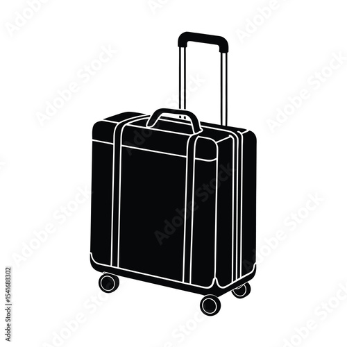 rolling suitcase travel luggage baggage icon