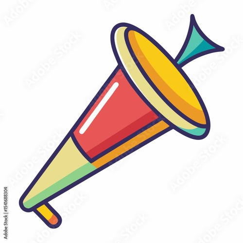 Vuvuzela horn stylized flat icon perfect for any celebratory occasion