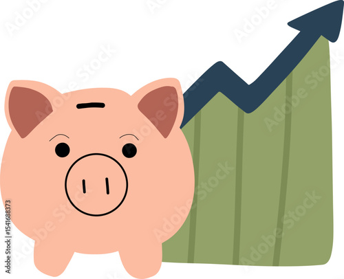 Piggy Bank with Growing Graph 