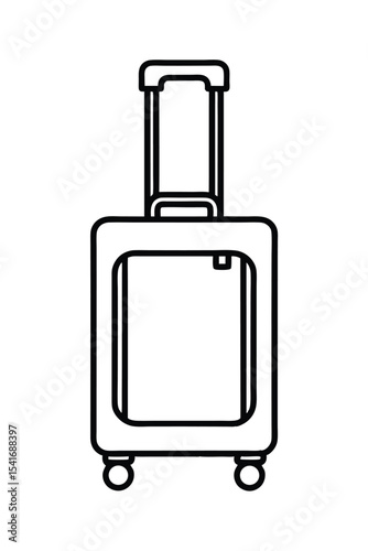 rolling suitcase travel luggage baggage icon