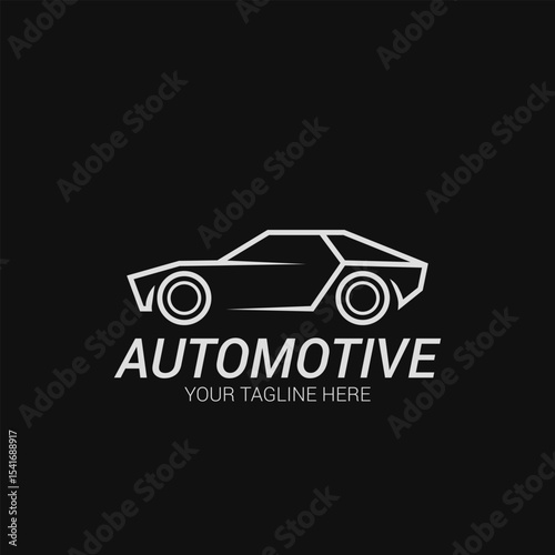 Modern automotive logo design with sleek car outline