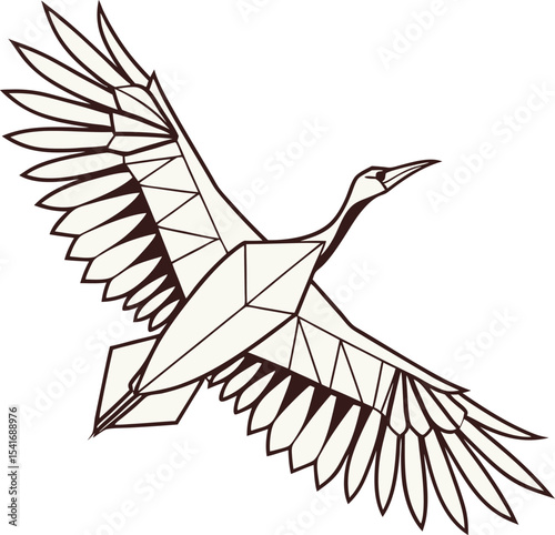 Elegant Geometric Crane Design Perfect for Branding Logos and Corporate Identity