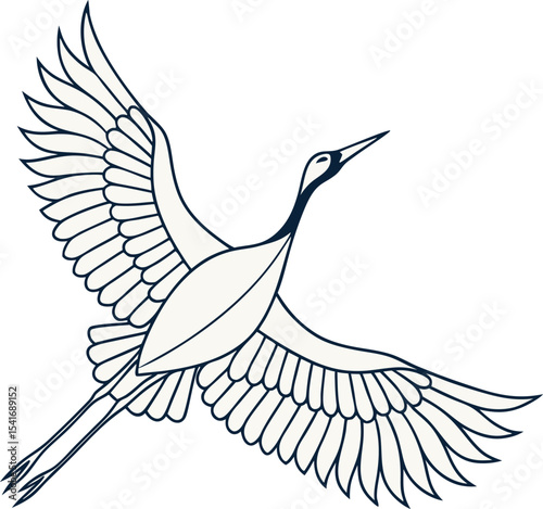 Elegant Crane Bird Design Perfect for Branding Logos and Corporate Identity Projects