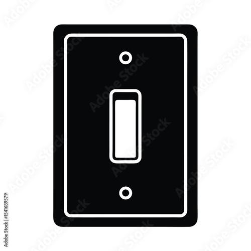 Light Switch Rectangle With Toggle Outline Vector Illustration