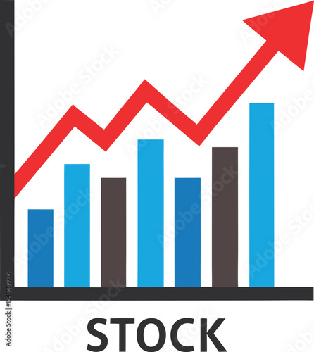 Colorful graph icon for investment	