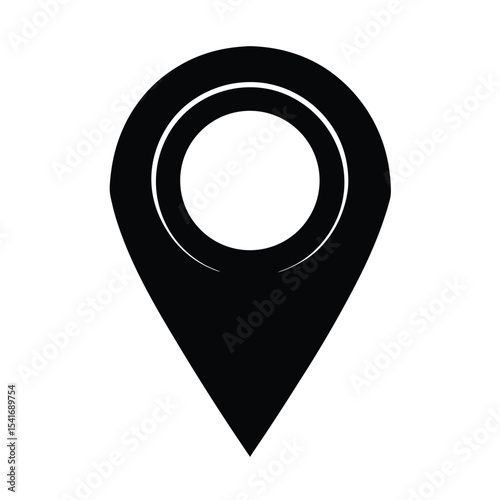 Map Pin Round Head And Pointed End Outline Vector Illustration
