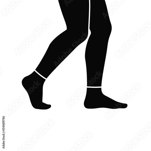Black Silhouette Vector Feet Backpedal Icon legs