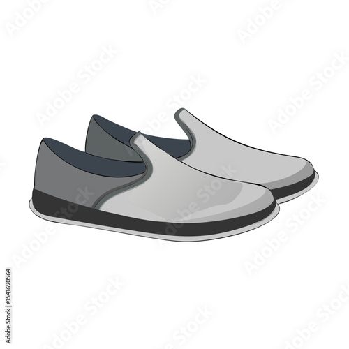 Vector illustration of minimalist slip-on shoes with elastic sides on white background