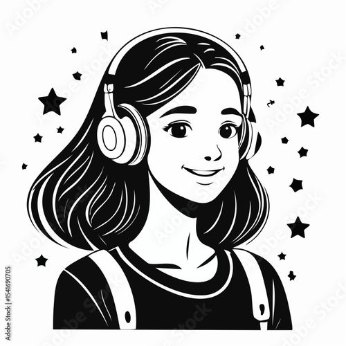 Creative Girl with Hula Hoop Silhouette Vector Art isolated on white background.