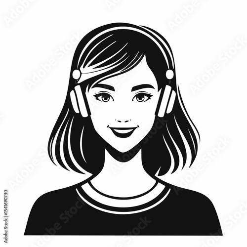 Creative Girl with Hula Hoop Silhouette Vector Art isolated on white background.