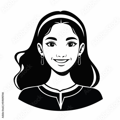 Creative Girl with Hula Hoop Silhouette Vector Art isolated on white background.