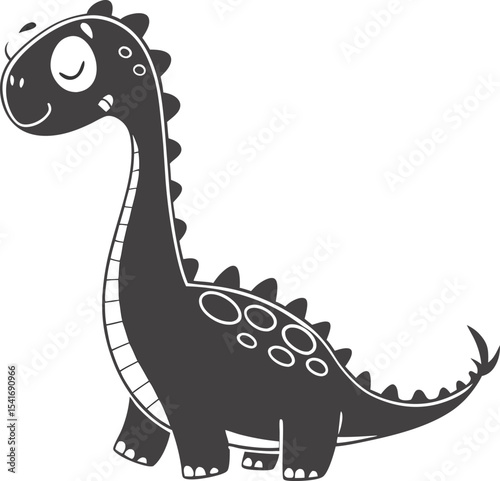 Adorable Cartoon Dinosaur Design Perfect for Kids Branding Logos and Cute Apparel Prints