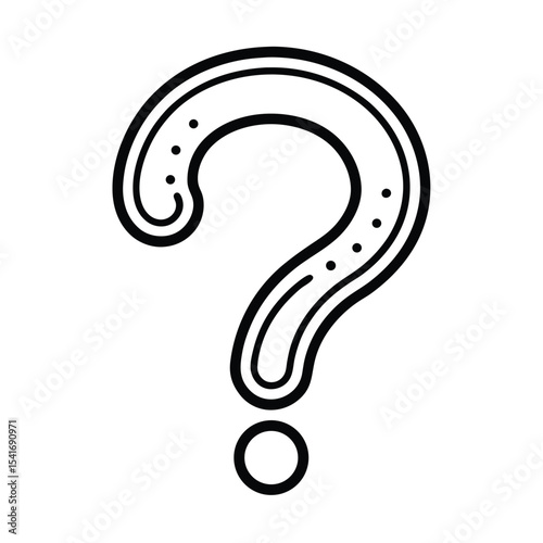 Question Mark Curved Line And Dot Outline Vector Illustration