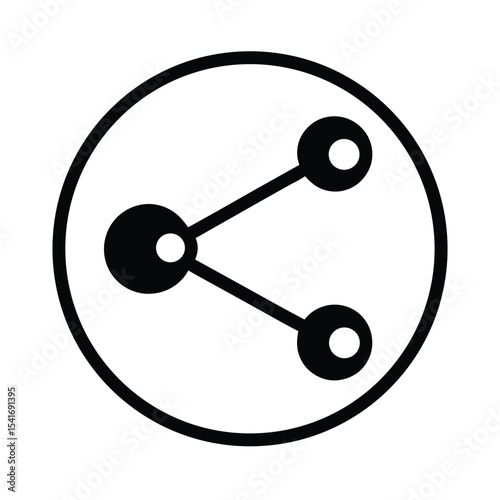 Share Icon Three Connected Dots Outline Vector Illustration