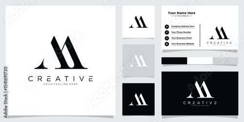 Initial AA or A letter logo design vector template