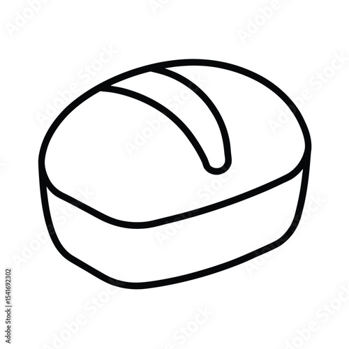 Simple Bread Loaf Rounded Top Outline Vector Illustration