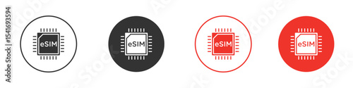 ESIM icon Logos. Flat Vector Icon Design Template