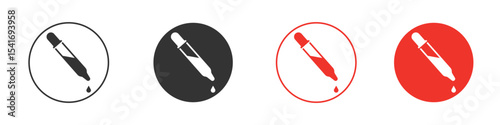 Eye dropper half icon Logos. Flat Vector Icon Design Template