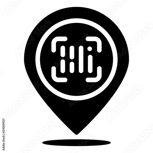 Pin barcode solid icon
