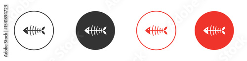 Fish bones icon Logos. Flat Vector Icon Design Template