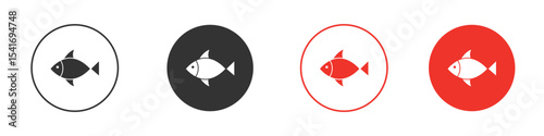 Fish icon Logos. Flat Vector Icon Design Template