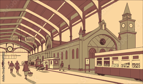 lahore railway station inside view             