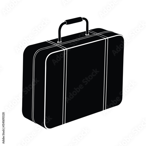 Simple Suitcase Rectangular With Handle Outline Vector Illustration