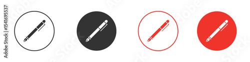Fountain pen icon Logos. Flat Vector Icon Design Template