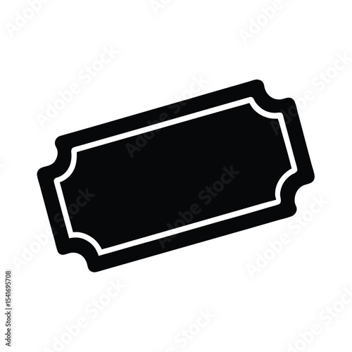 Simple Ticket Rectangle With Notches Outline Vector Illustration