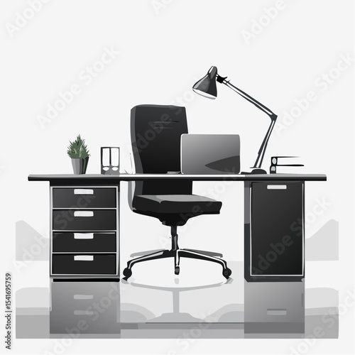 Modern Commercial Use Stylish Sleek Office Furniture Manager Table Desk image vector