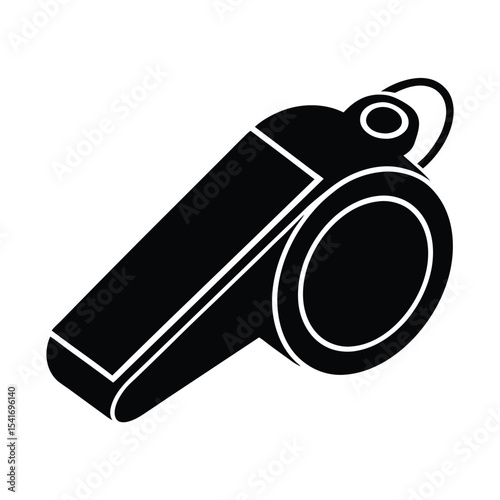 Simple Whistle Oval With Hole Outline Vector Illustration