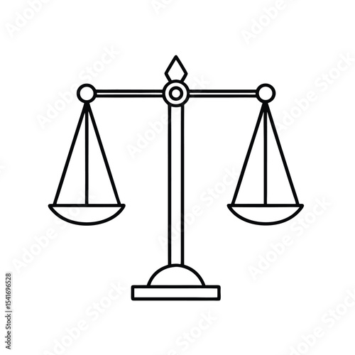 Minimalist Justice Scales Icon Vector Illustration– Symbol of Law and Equality.