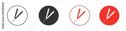 Hair straightener icon Logos. Flat Vector Icon Design Template
