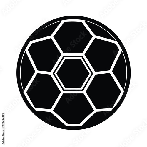 Soccer Ball Round With Pentagon Pattern Outline Vector Illustration