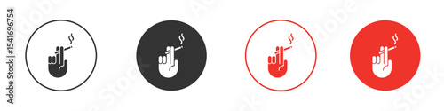 Hand holding cigarette icon Logos. Flat Vector Icon Design Template