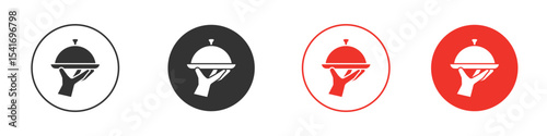 Hand holding tray icon Logos. Flat Vector Icon Design Template