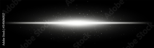 Light burst set icon. Aqua horizontal flash with subtle particles and gradient beam on dark background, perfect for tech or digital interface themes.