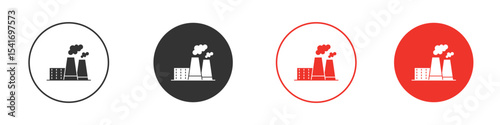 Heat power station icon Logos. Flat Vector Icon Design Template