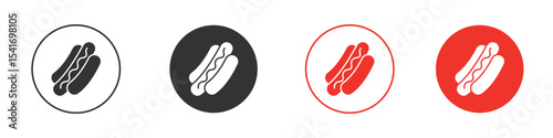 Hot dog icon Logos. Flat Vector Icon Design Template