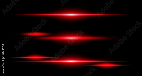 Horizontal glowing beams in layered layout with smooth edges and intensity gradients, ideal for interface design or sci-fi visuals.