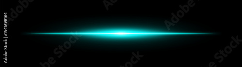Bright horizontal blue beam. Central light burst with smooth radial fade on black background, ideal for sci-fi, energy or speed visuals.