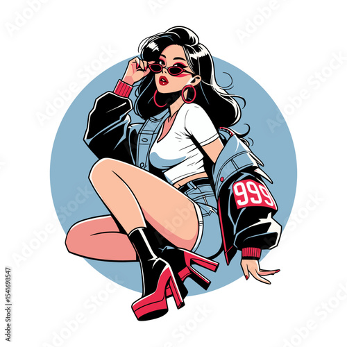 retro girl illustration artwork timeless