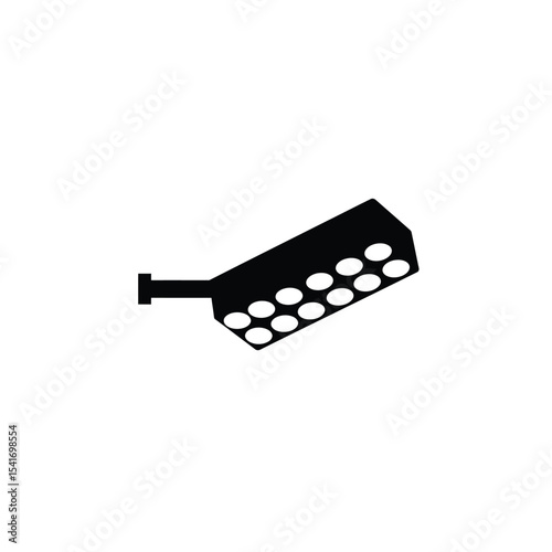 Black Silhouette Vector Court Lighting Fixture Icon White Background