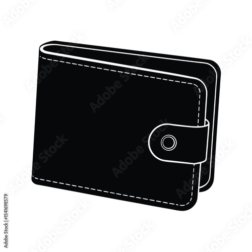 Wallet Folded With Visible Pocket Outline Vector Illustration