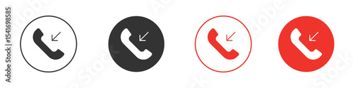 Incoming Call icon Logos. Flat Vector Icon Design Template
