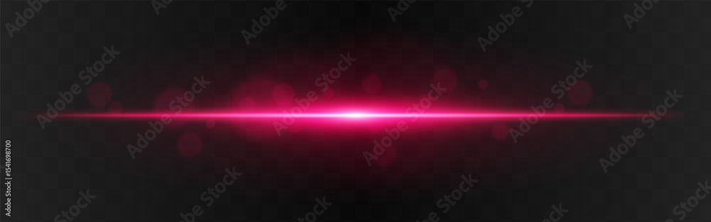 Light burst. Red horizontal glow with radial flare and soft particles on dark transparent background, suitable for tech or sci-fi visuals.