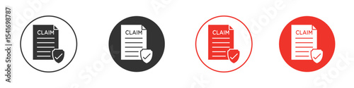 Insurance Claim icon Logos. Flat Vector Icon Design Template
