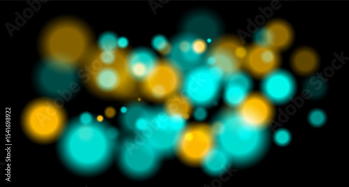 Multicolored glowing circles with blur on black background. Soft depth effect with vibrant color contrast.
