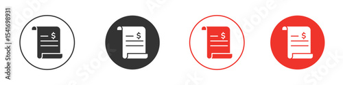 Invoice icon Logos. Flat Vector Icon Design Template